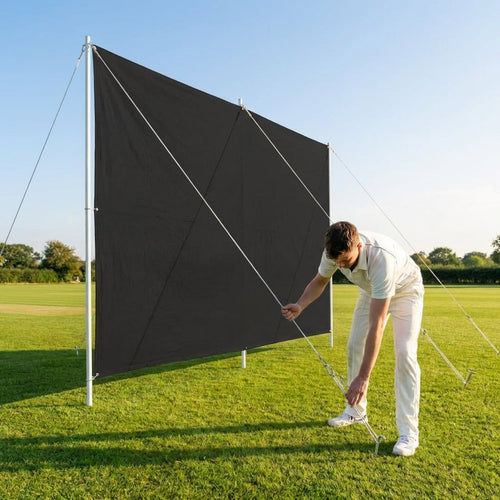 Cricket Sight Screen – 7.5m x 3m Black/White – Temporary Setup – Sports Ground