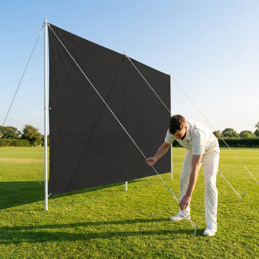 Cricket Sight Screen – 7.5m x 3m Black/White – Temporary Setup – Sports Ground