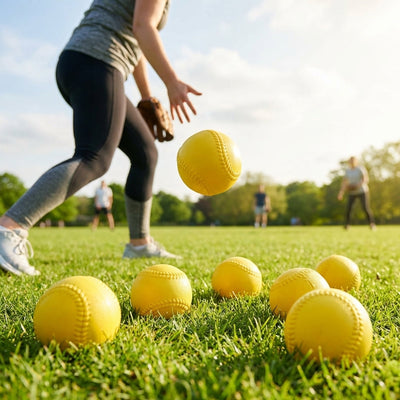 Indoor Rounders Balls – Yellow – Lightweight Plastic – Training Use