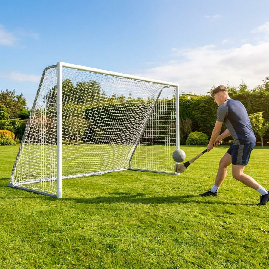 Steel Gaelic Football & Hurling Goal – 8ft x 5ft – Galvanised Steel – Garden Use