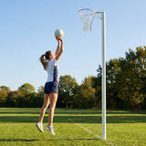 Netball posts with aluminium construction and adjustable height
