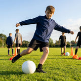 Kids' windbreaker jacket in black and navy for outdoor and sports use - product detail