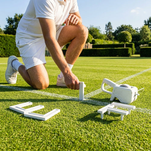Tennis Court Line Marking Pins – White – Durable Plastic – Grass Courts