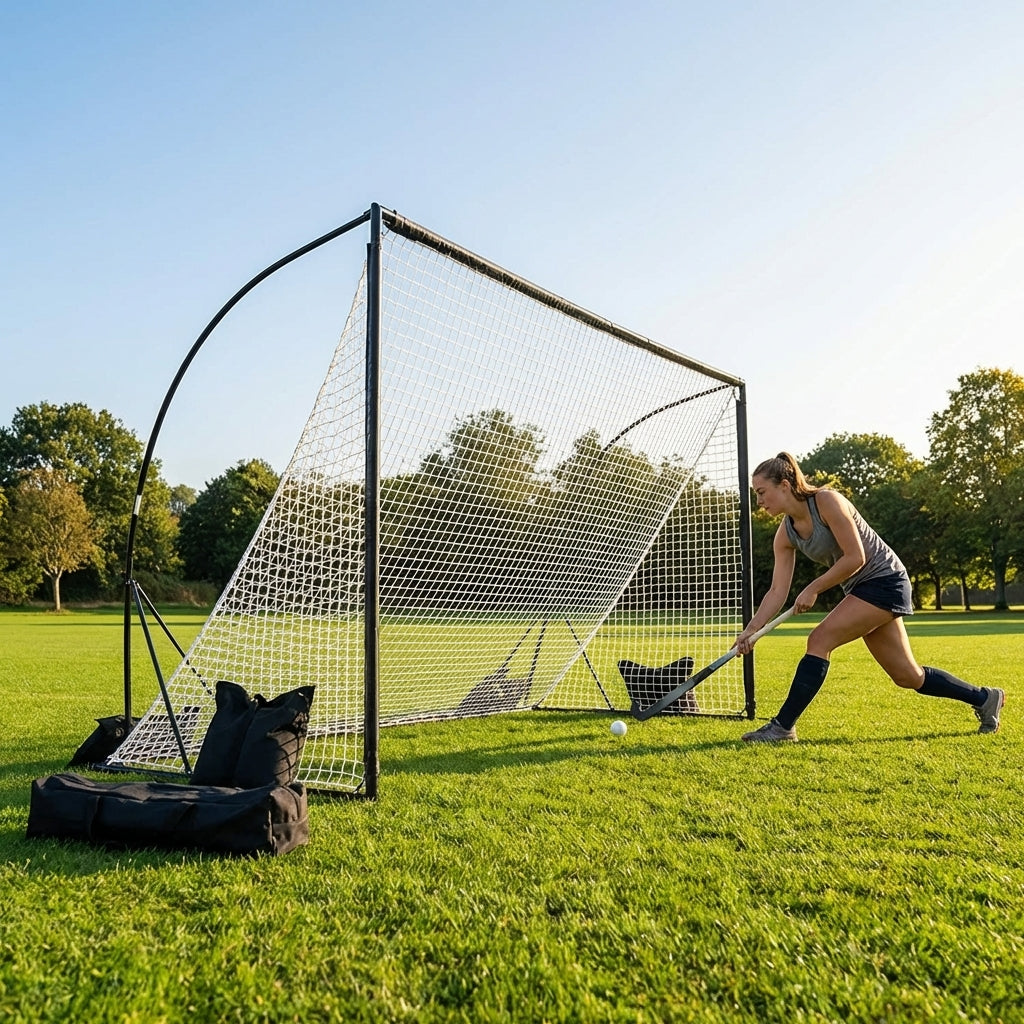 Pop up hockey goals with durable steel frame for indoor and outdoor use - product detail