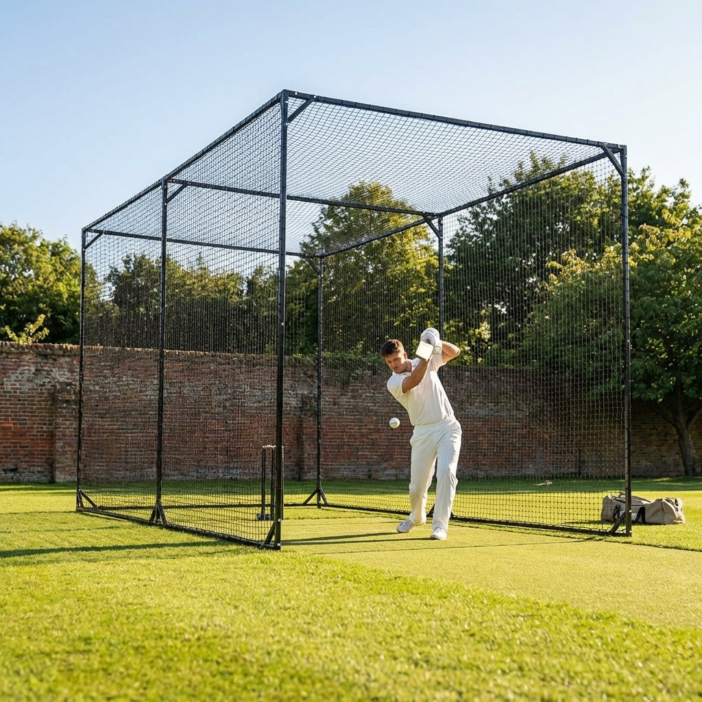 Concertina net cage in black for cricket and baseball practice - product detail