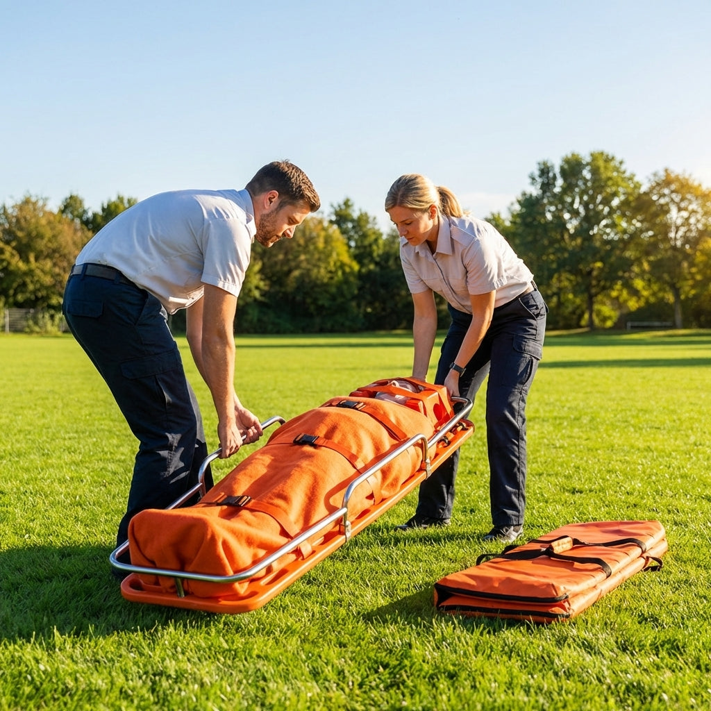 High-visibility orange spinal board for medical rescue - product detail