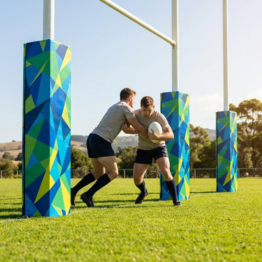 Digitally Printed Rugby Post Protectors – Customisable PVC – Rugby Pitches