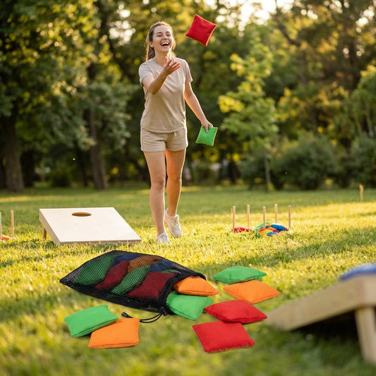 Vibrantly coloured bean bags made from drill-glazed cotton - product detail