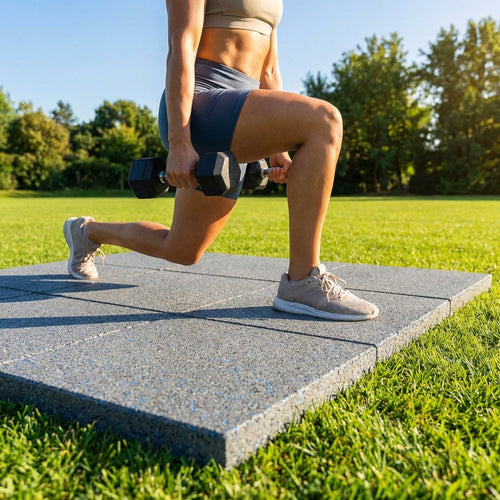 Rubber Gym Flooring Mats – 50cm x 50cm – Recycled Rubber – Home & Commercial Use