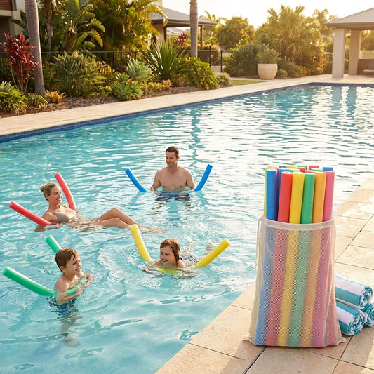Swimming pool noodles in vibrant colours made from EVA foam - product detail