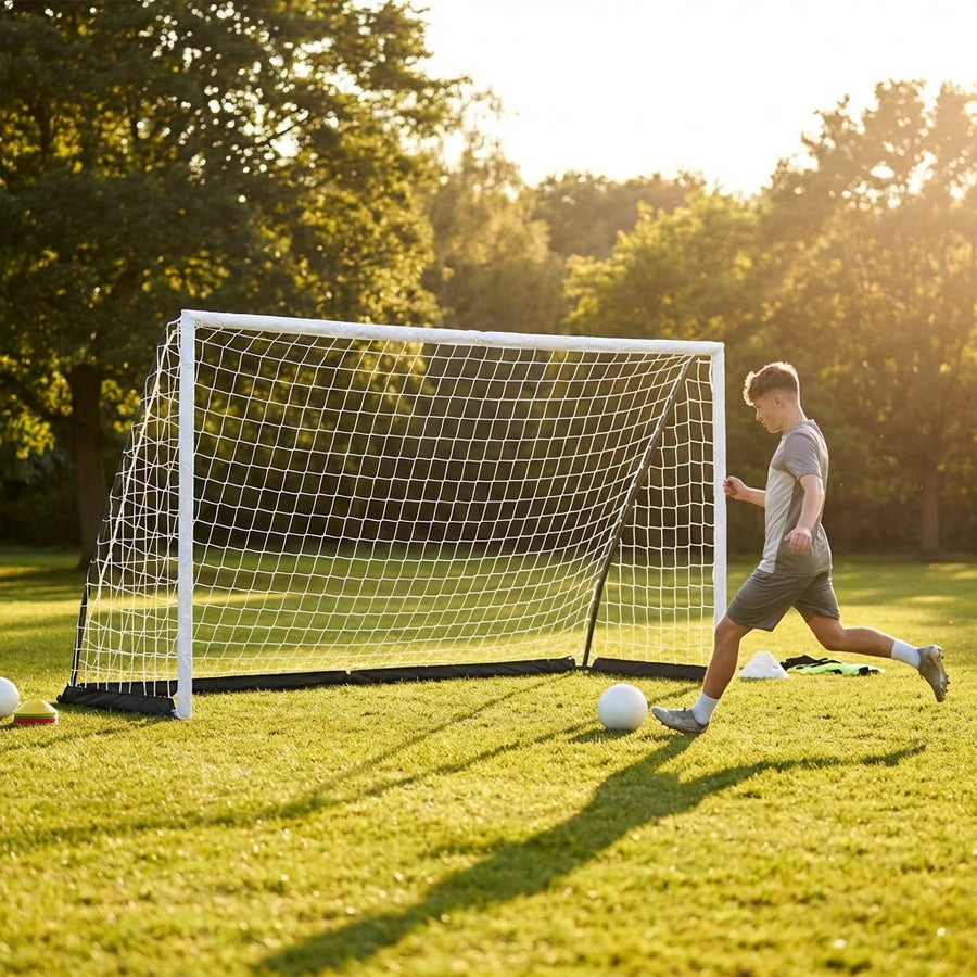 Pop-Up Football Goal – 12ft x 4ft – Durable PVC & Steel – Junior & 5-a-Side