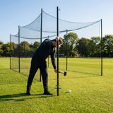 Black steel cricket netting support poles for batting practice