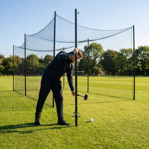 Cricket Netting Support Poles – 9ft Black – Powder Coated Steel – Batting Practice
