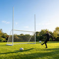 Combi Football and Rugby Goal in 12x6 size made from durable uPVC for garden use