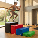 Plyometric jump boxes in various colours and heights for gym workouts - product detail