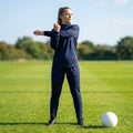 Women's tracksuit top in polyester with quarter zip and stand-up collar
