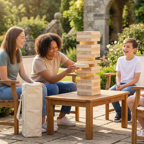 Giant Tumble Tower – Natural Wood – Pine Wood Blocks – Indoor & Outdoor Fun