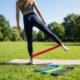 Set of 4 resistance bands in various colours for gym and rehab use - product detail