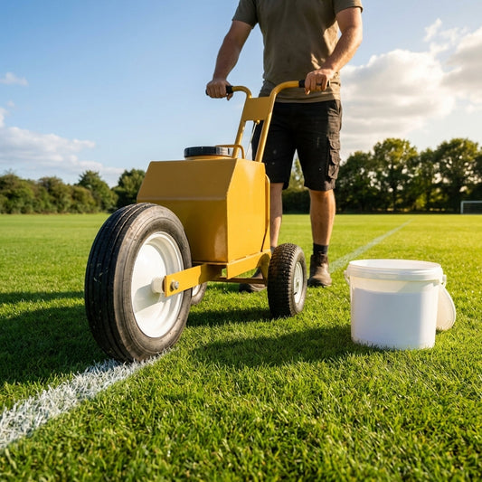 Wheel Transfer Line Marker for sports pitches in yellow steel - product detail