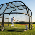 Portable baseball batting cage with galvanised steel frame - product detail