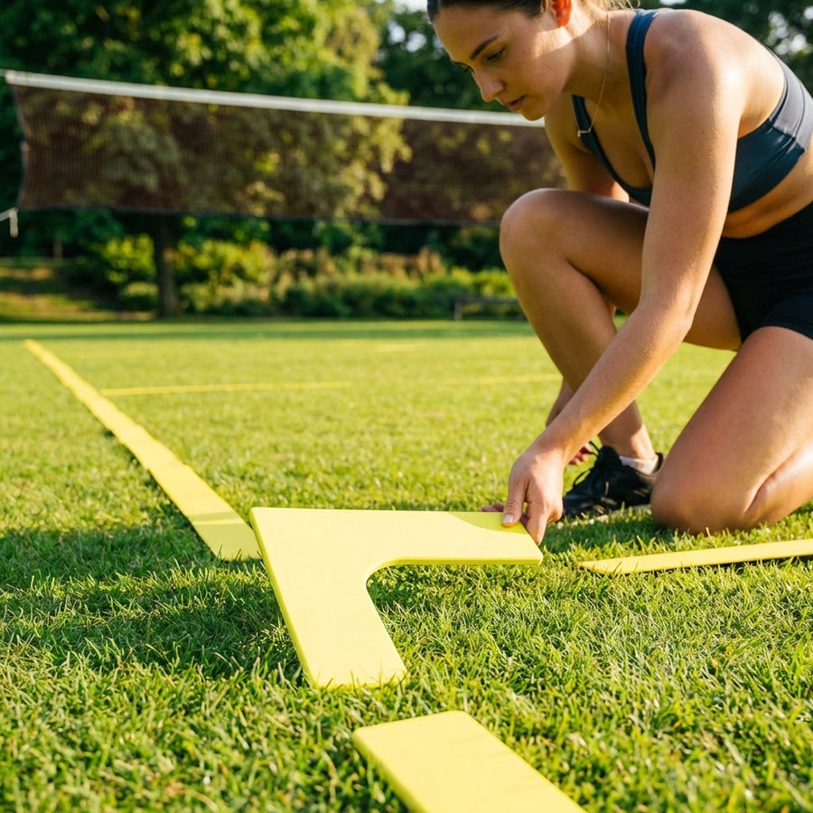 Badminton Court Lines – Yellow – Durable Rubber – Indoor & Outdoor Use
