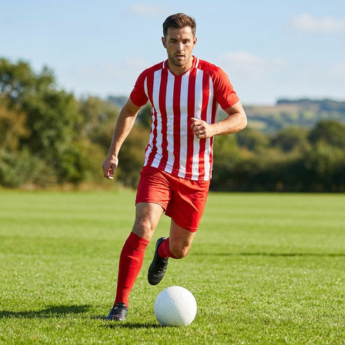 Men's Striped Football Kit – XS-XXL – Polyester – Sports Teams