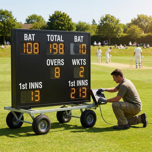 Electronic cricket scoreboard with bright LED display - product detail