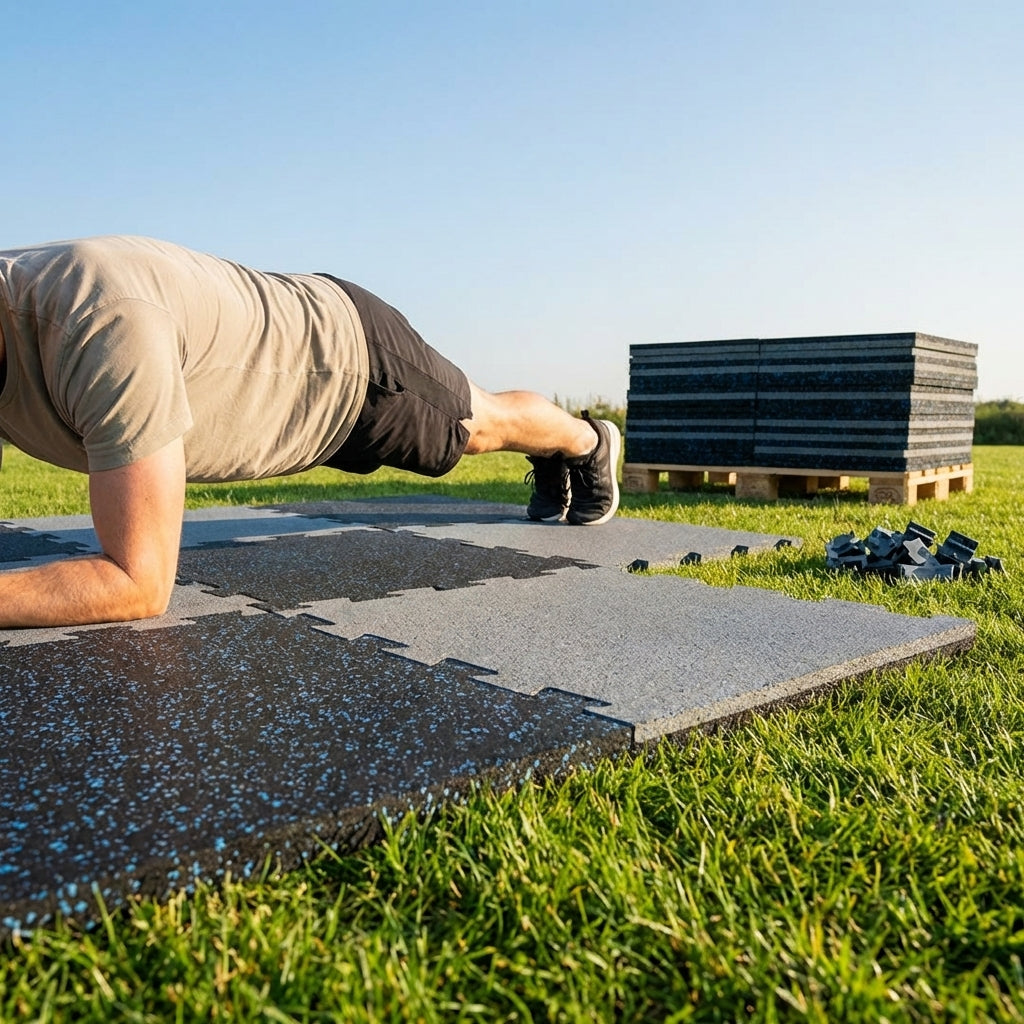 Rubber gym flooring mats available in various colours and thicknesses - product detail