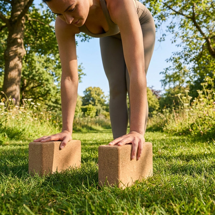 Cork Yoga Block – 23cm x 15cm x 7cm – Natural Cork – Home & Studio Use