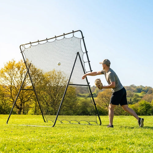 Baseball Pitchback Net – 9ft x 7ft – Steel Frame – Indoor/Outdoor