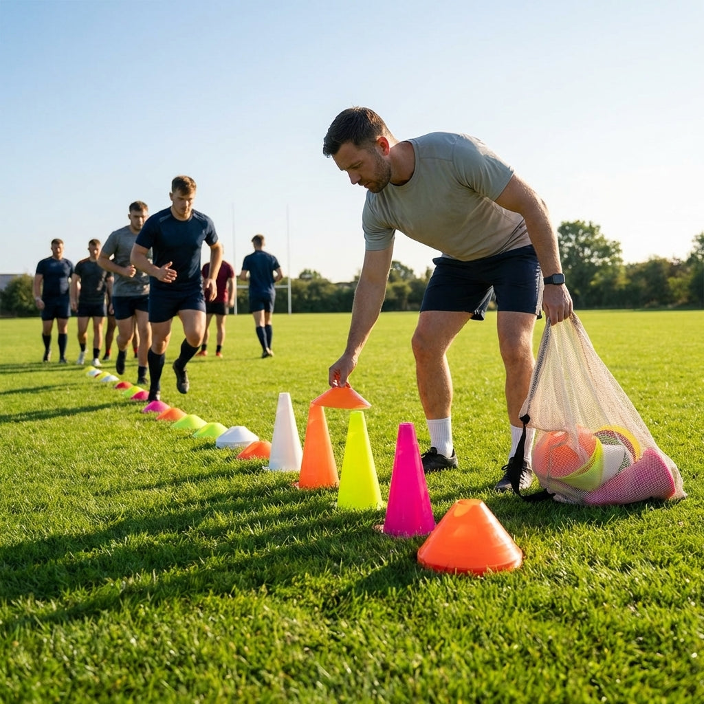 Rugby training marker cones in vibrant colours - product detail