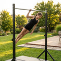 Adjustable gymnastics training bar with steel frame and beech wood bar - product detail