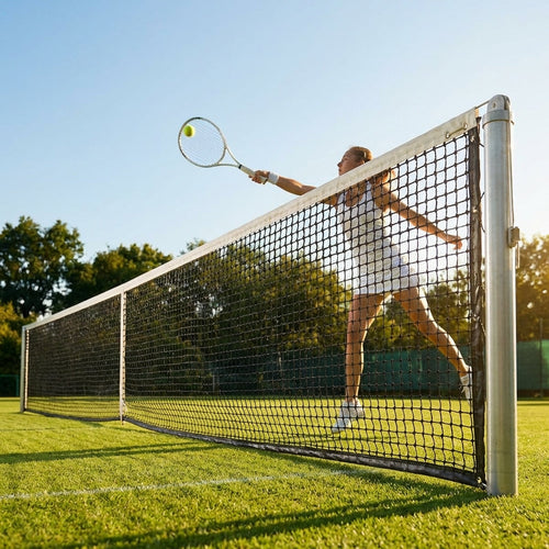 Tennis Net – 33ft Black/White – 3.5mm HDPE – Tournament Courts