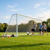 Aluminium football goal 21x8ft with HDPE net for outdoor sports - product detail