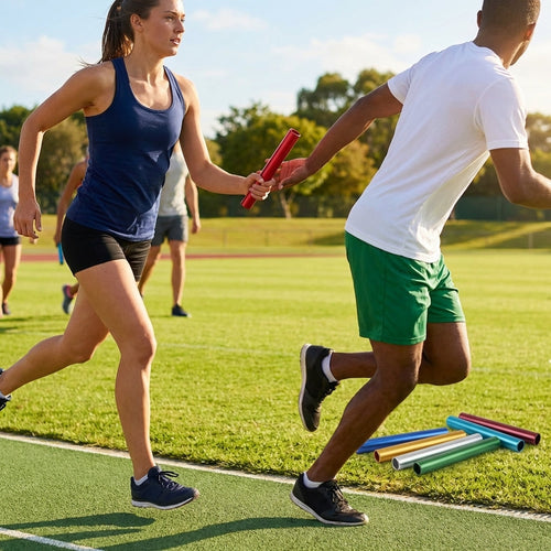 Aluminium Relay Batons – Assorted Colours – Lightweight Aluminium – Athletics Training & Competitions