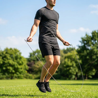 Speed Skipping Rope – Black – Steel Wire & PVC – Gym & Boxing Workouts