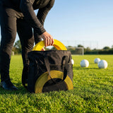 Black passing arcs bag made from durable polyester for sports equipment storage - product detail