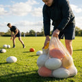 Pack of 12 rugby balls with carry bag
