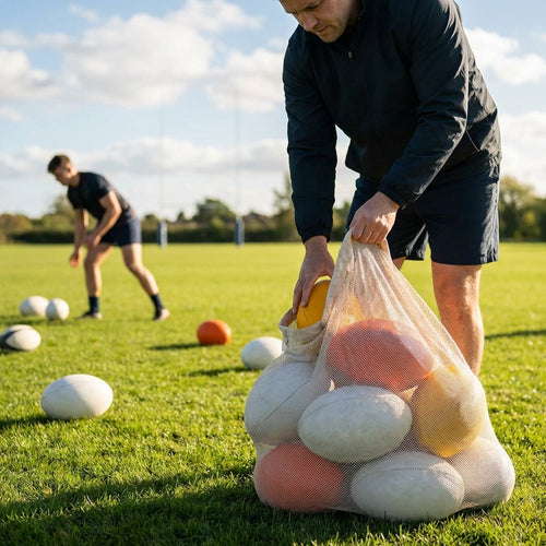 Rugby Balls & Carry Bag – Pack Of 12 – Durable PVC – Sports Training
