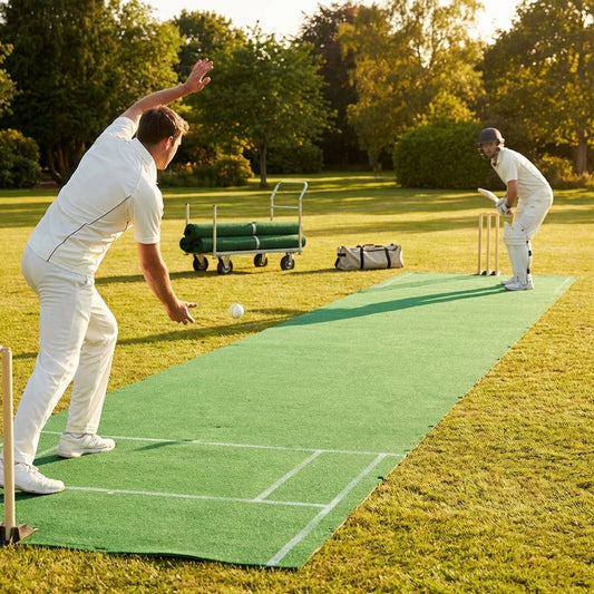Portable Cricket Pitch Mat in Green for Indoor/Outdoor Use - product detail