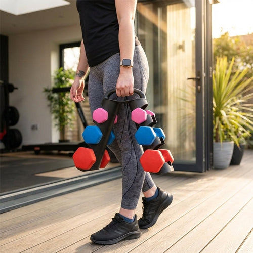 Dumbbell Rack – Black – Strong Plastic – Home Gym Use