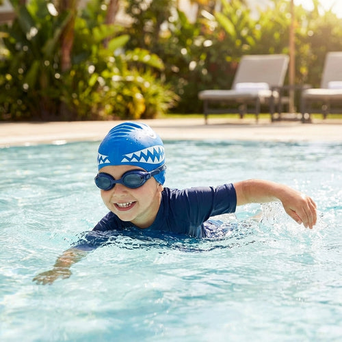 Kids Swimming Cap – Blue/Pink – High-Elasticity Silicone – Pool Use
