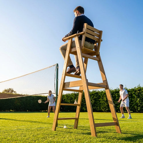 Wooden Badminton Umpires Chair – Green – Premium Treated Wood – Competitive Use