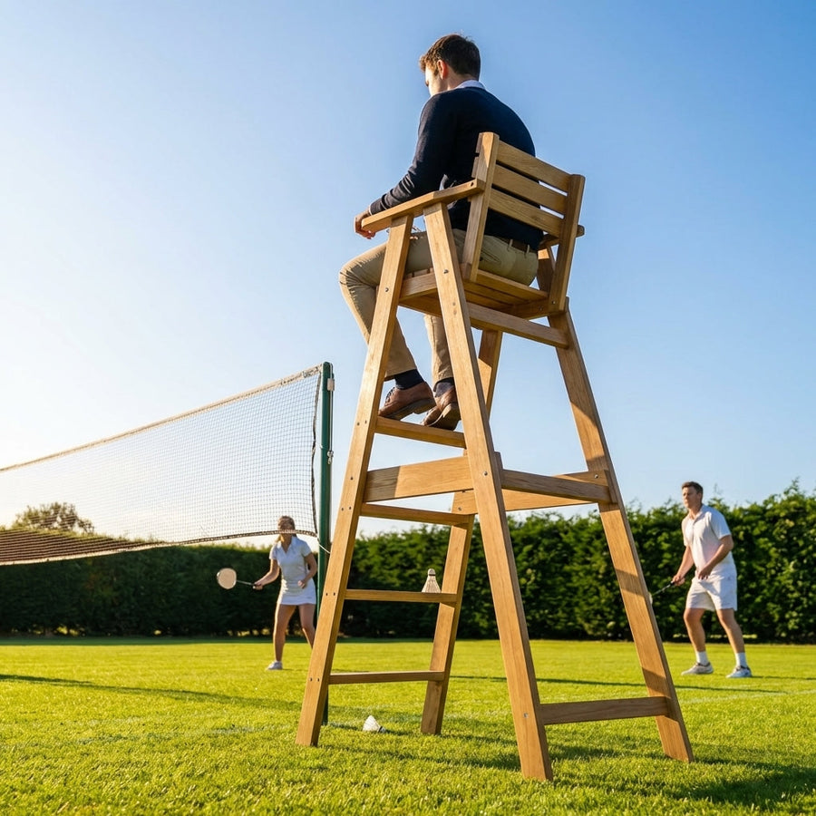 Wooden Badminton Umpires Chair – Green – Premium Treated Wood – Competitive Use