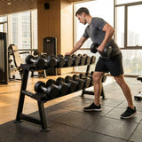 Heavy duty steel dumbbell rack for gym use