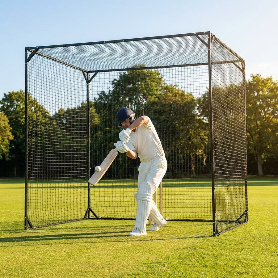 Concertina Net Cage – Black – Steel Frame – Cricket & Baseball Practice