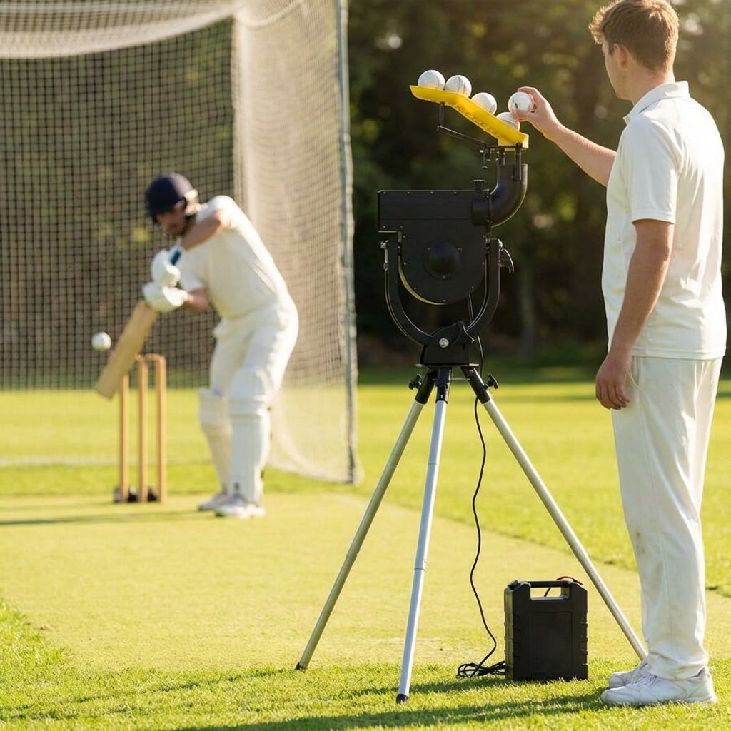 Cricket bowling machine with adjustable speed and spin for indoor and outdoor use - product detail
