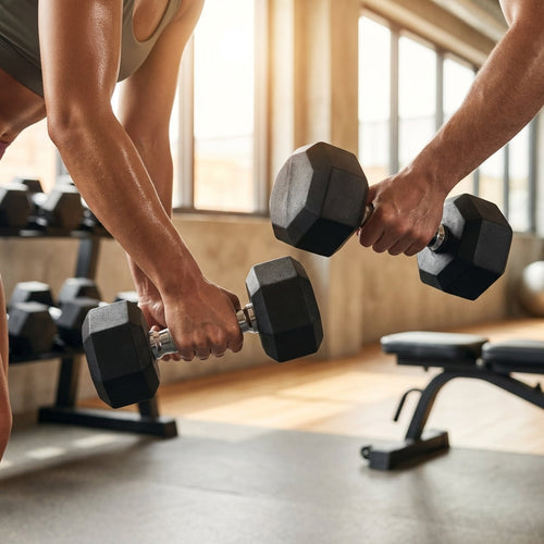 Hex Dumbbells – 2.5kg-50kg – Rubber & Chrome – Home & Gym