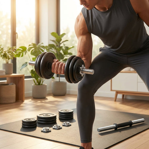 Adjustable Dumbbell Set – 20kg – Metal & Cast Iron – Home & Garage Gyms