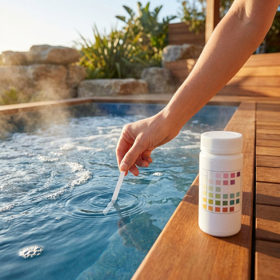 5-in-1 Water Testing Strips – 50 Pack – Chemical Test for Pools & Hot Tubs